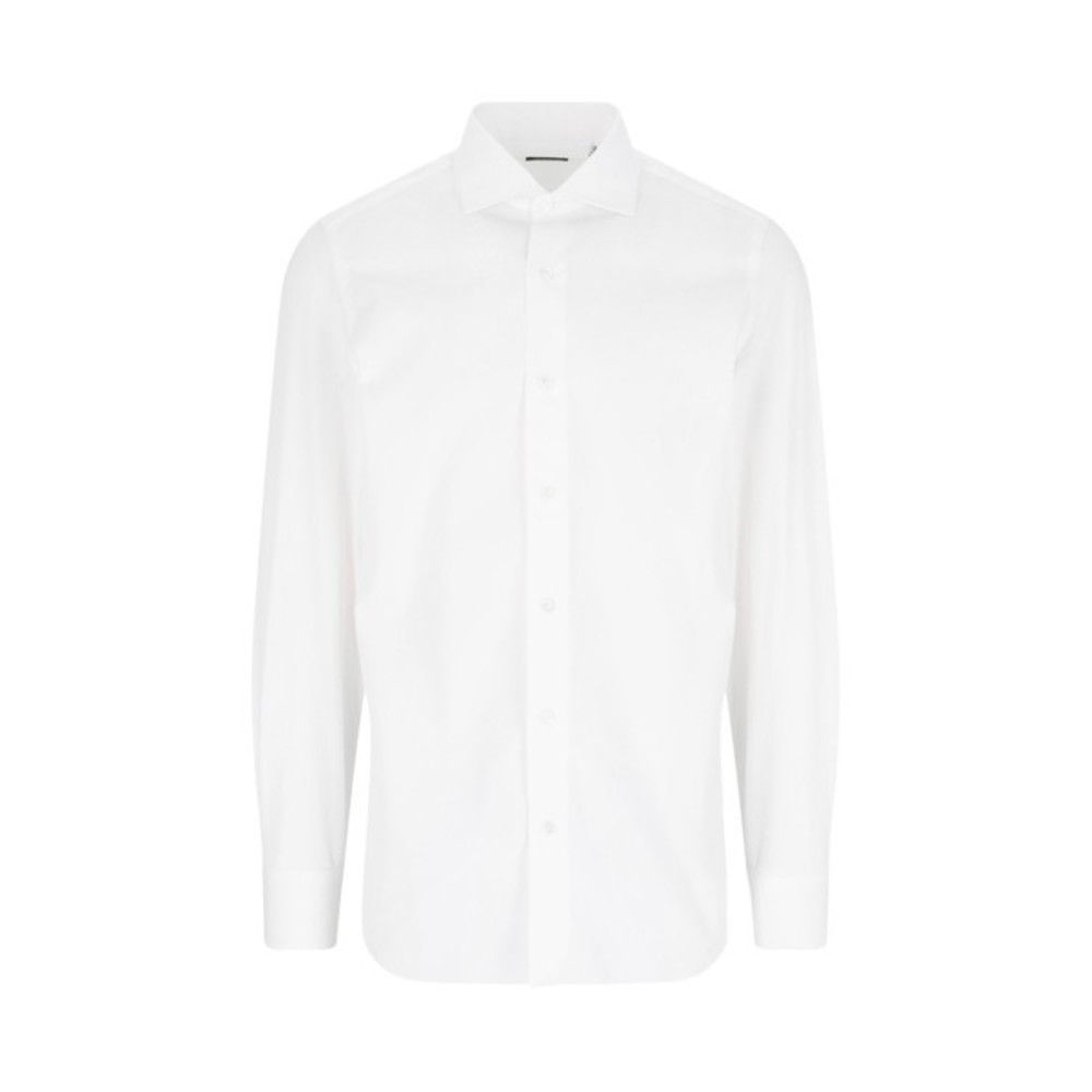 Finamore Classic White Cotton Shirt With Traditional Collar - NWT